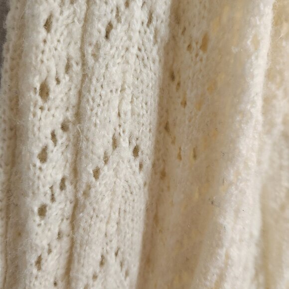 MINE Cream Cutout Cottagecore Sweater Large - Picture 5 of 6
